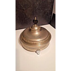 Vintage Silver Plated Serving Dish Covered Handled Lid Elegant Tableware